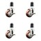 Service Caster 3 Inch 316SS Maroon Poly Swivel 1-7/8 Inch Expanding Stem Caster Set Brake SCC SCC-SS316EX20S314-PPUB-MRN-TLB-178-4 - alternate 1